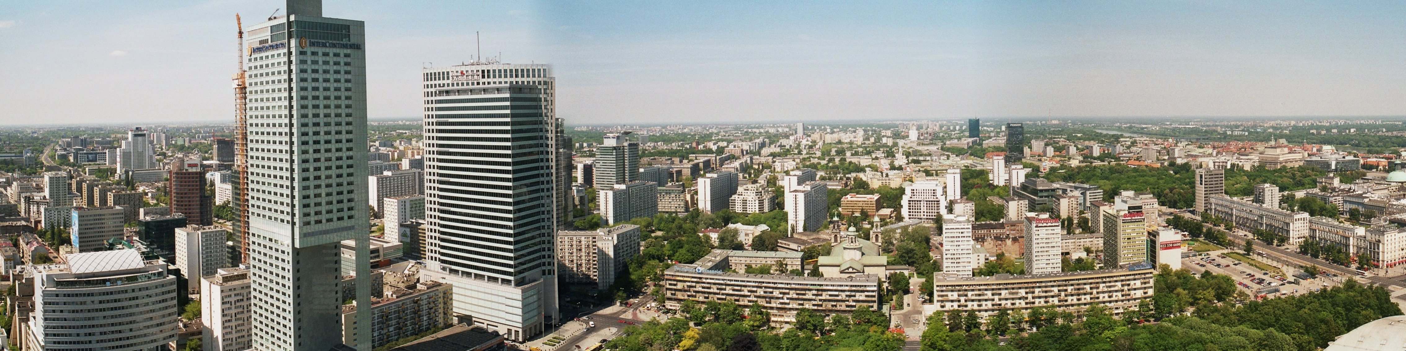 Warschau: Panoramafoto in Richtung des jüdischen Viertels